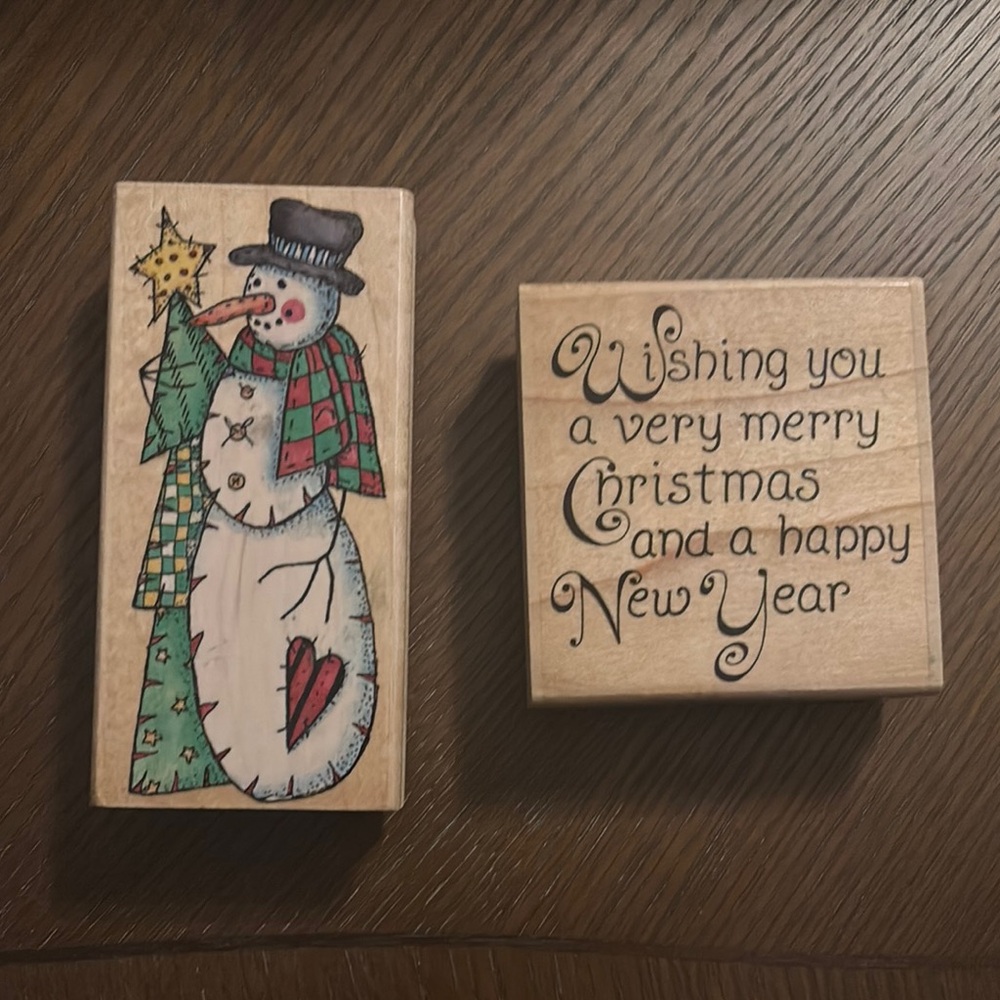 Festive Snowman and Holiday Greeting Stamps
